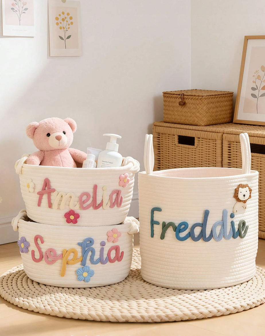 Personalized Woven Baby Gift Basket