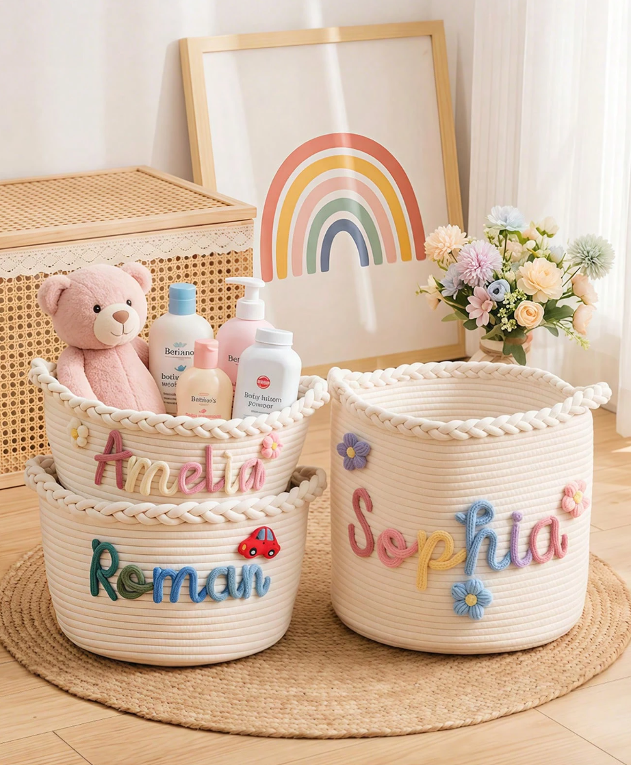 Personalized Woven Baby Gift Basket