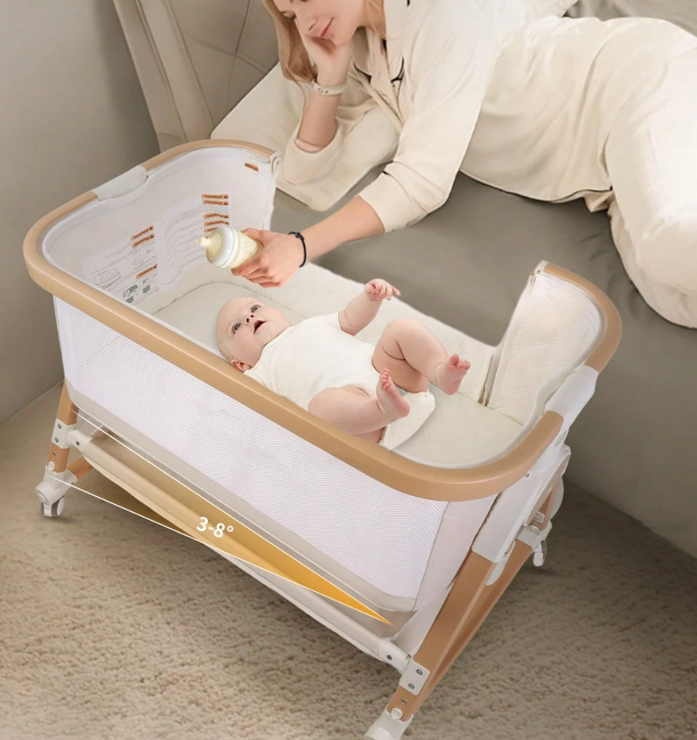 4-in-1 Adjustable Baby Bedside Bassinet with Mosquito Net