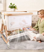 4-in-1 Adjustable Baby Bedside Bassinet with Mosquito Net