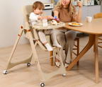 6-in-1 Foldable Baby High Chair with Adjustable Height and Tray