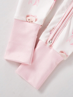 Pink Bear Zipper Baby Sleep Jumpsuit