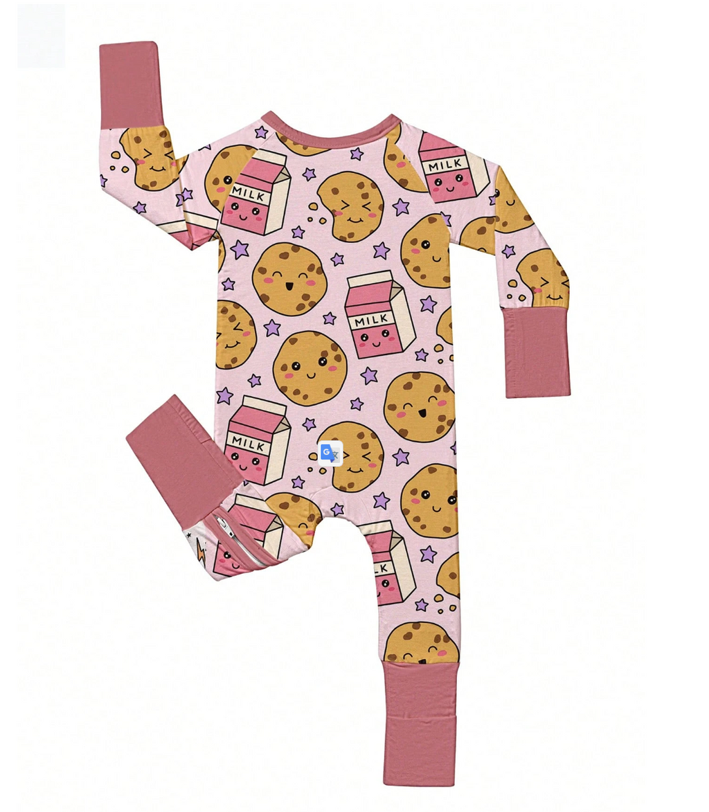Pink Bamboo Zip-Up Baby Romper