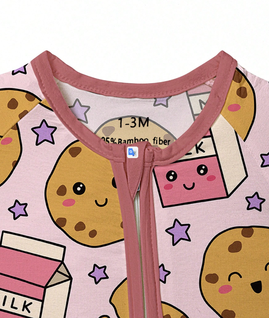 Pink Bamboo Zip-Up Baby Romper