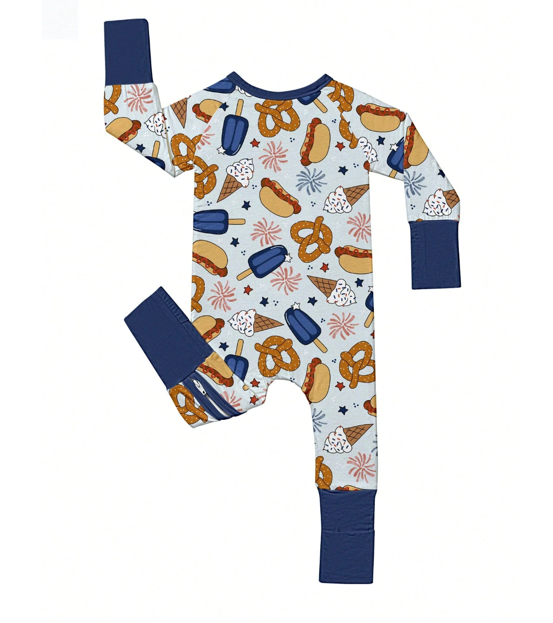 Baby Bamboo Zip-Up Printed Romper