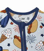 Baby Bamboo Zip-Up Printed Romper