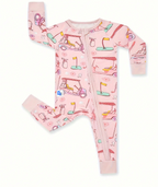Bamboo Baby Girl Zipper Printed Jumpsuit