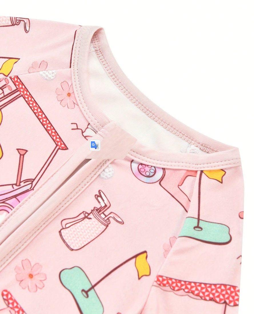 Bamboo Baby Girl Zipper Printed Jumpsuit