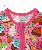 Baby Ice Cream Print Bamboo Romper